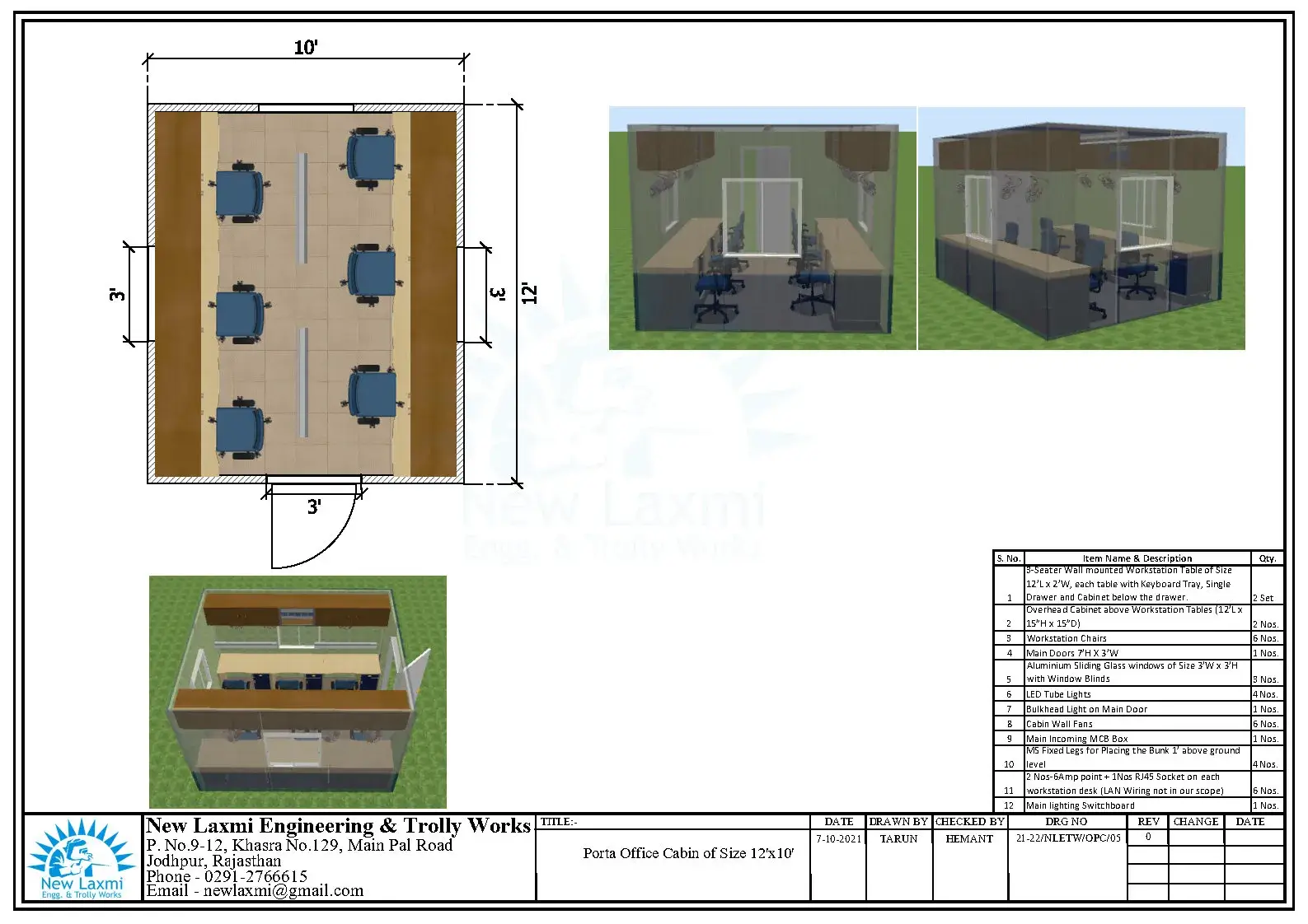 Office Cabin Layout